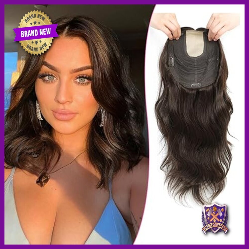 14 Inch Human Hair Topper with Silk Base for Thinning Hair